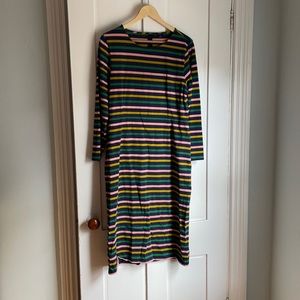 J. Crew Long Sleeve Striped Dress Multicolor Womens